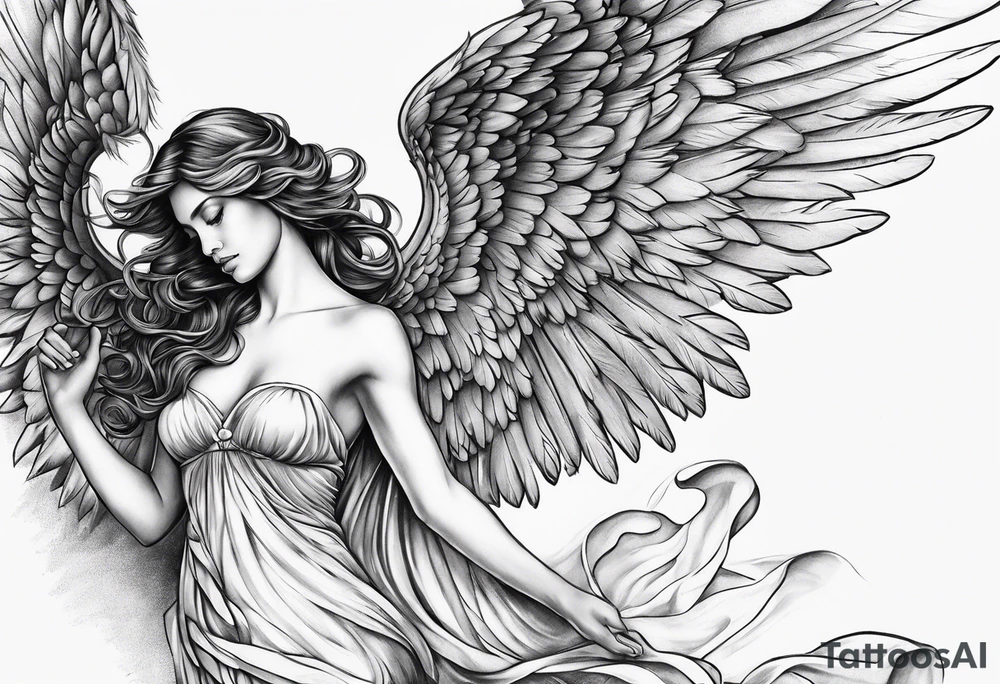 Angel on forearm tattoo idea