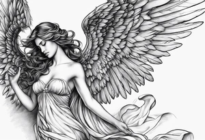 Angel on forearm tattoo idea