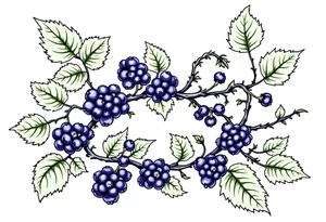 American traditional style Blackberry vine in a line tattoo idea
