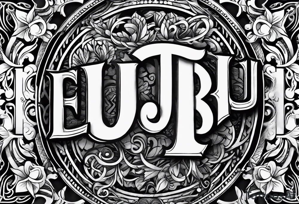 Make a shape by combining letters "EUB" tattoo idea