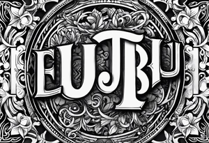 Make a shape by combining letters "EUB" tattoo idea