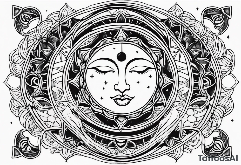 Sun and moon intertwined. tattoo idea