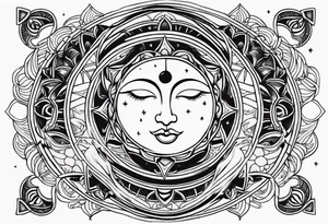 Sun and moon intertwined. tattoo idea