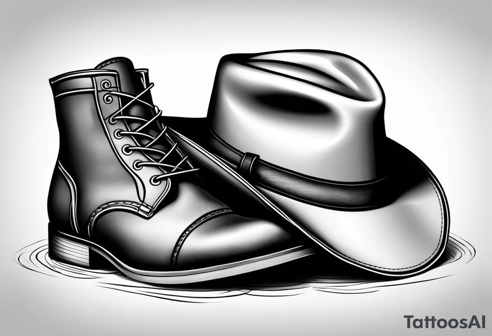 Keep it simple. One pair of timberland boots. One pair of flip flops and a cowboyhat on the Beach. tattoo idea