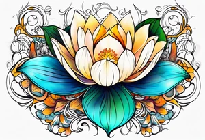 Lotus spiritual light organic tattoo idea