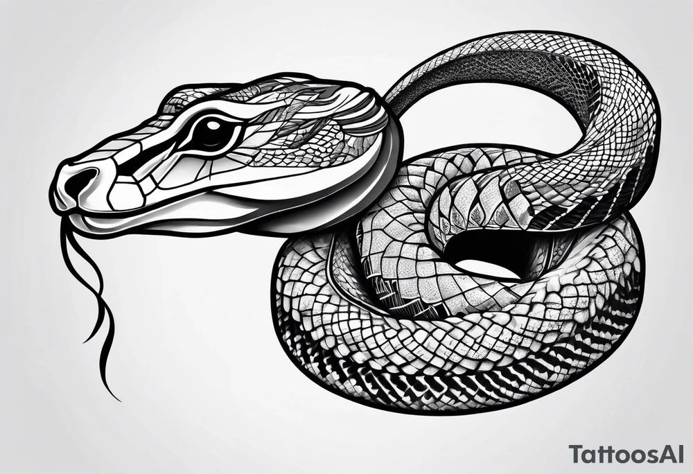 On the goat's head is a snake. tattoo idea