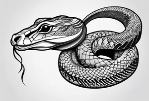 On the goat's head is a snake. tattoo idea