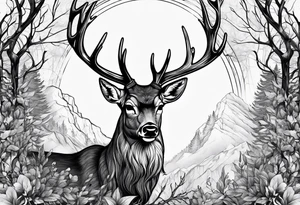 Recurve bow and arrow, deer tattoo idea