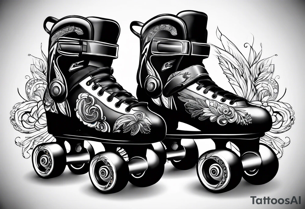Pair of rollerskates tattoo idea