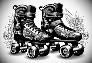 Pair of rollerskates tattoo idea