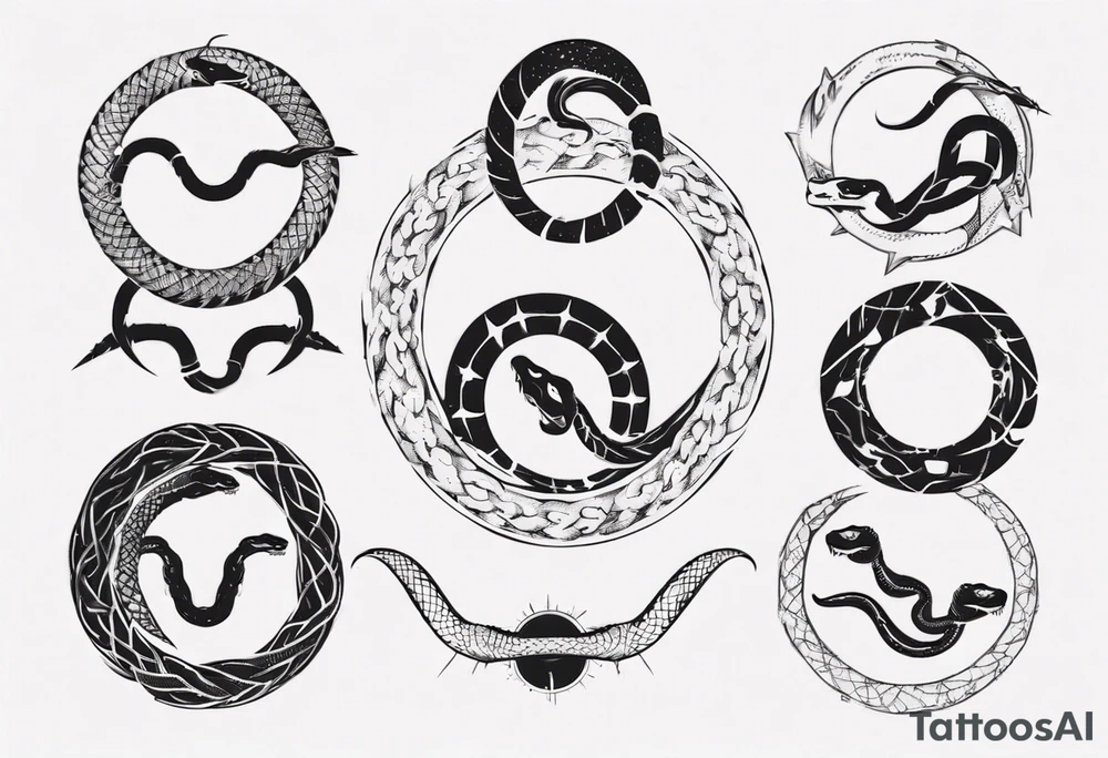 ouroboros snake cyber sigillism tattoo idea