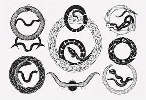 ouroboros snake cyber sigillism tattoo idea