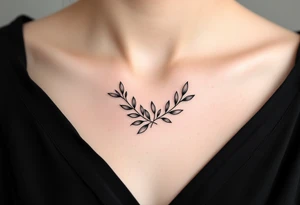 Olive branches for collarbone tattoo idea