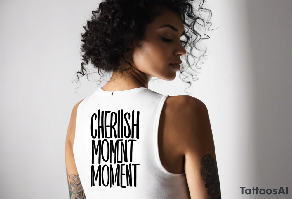 Cherish the Moment tattoo idea