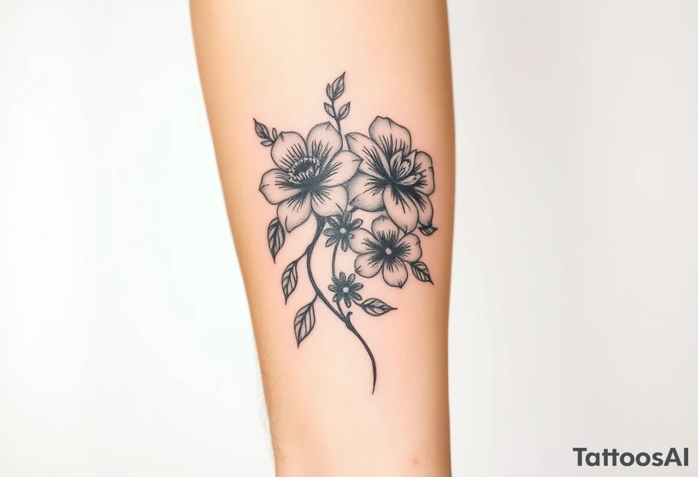 Couples tattoo with flowers beautiful unique tattoo idea