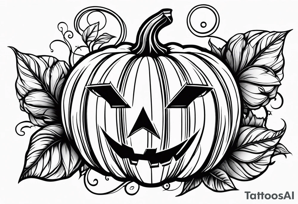Pumpkin with vines tattoo idea