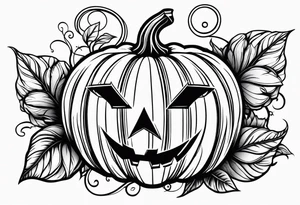 Pumpkin with vines tattoo idea