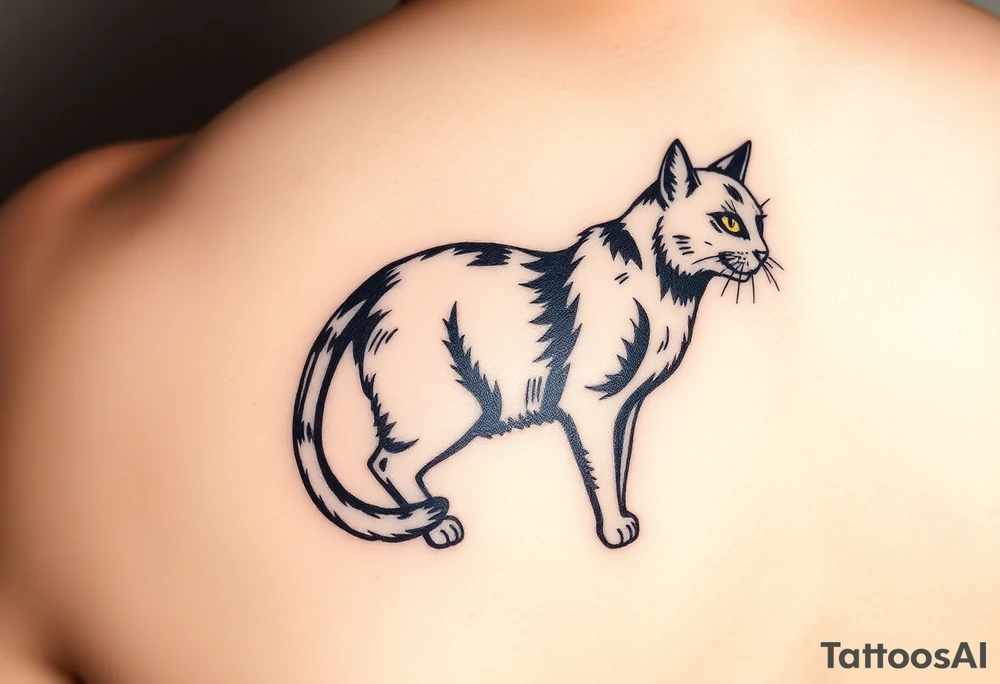 black cat tattoo idea