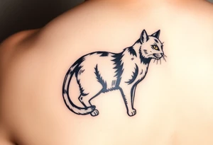 black cat tattoo idea