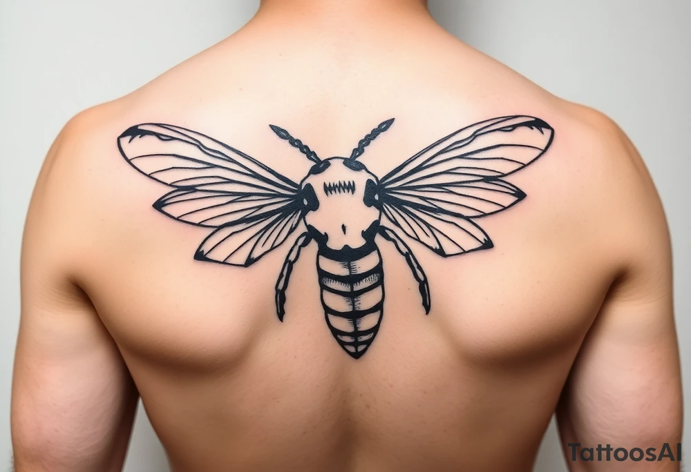 Angry hornet flying with arched body tattoo idea