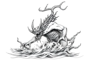 water-demon rise up out of the river. tattoo idea