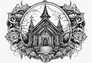 Valhalla word church tattoo idea