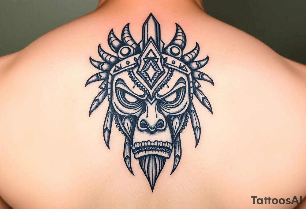 Zulu 
african mask tattoo idea