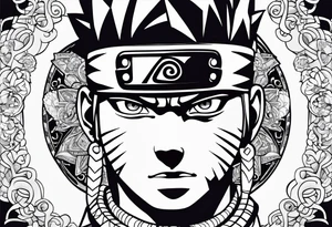 A naruto headband with the letters AR in the middle tattoo idea