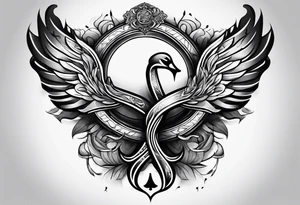 Cancer ribbon chest tattoo tattoo idea