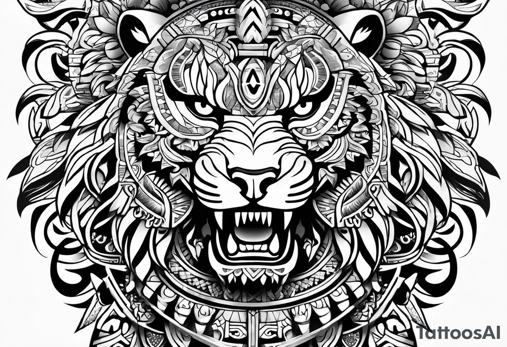 aztec jaguar shaman tattoo idea