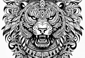 aztec jaguar shaman tattoo idea