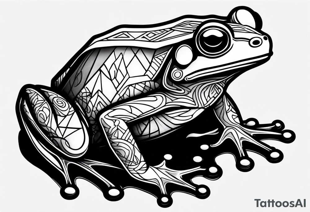 a psychedelic frog tattoo idea