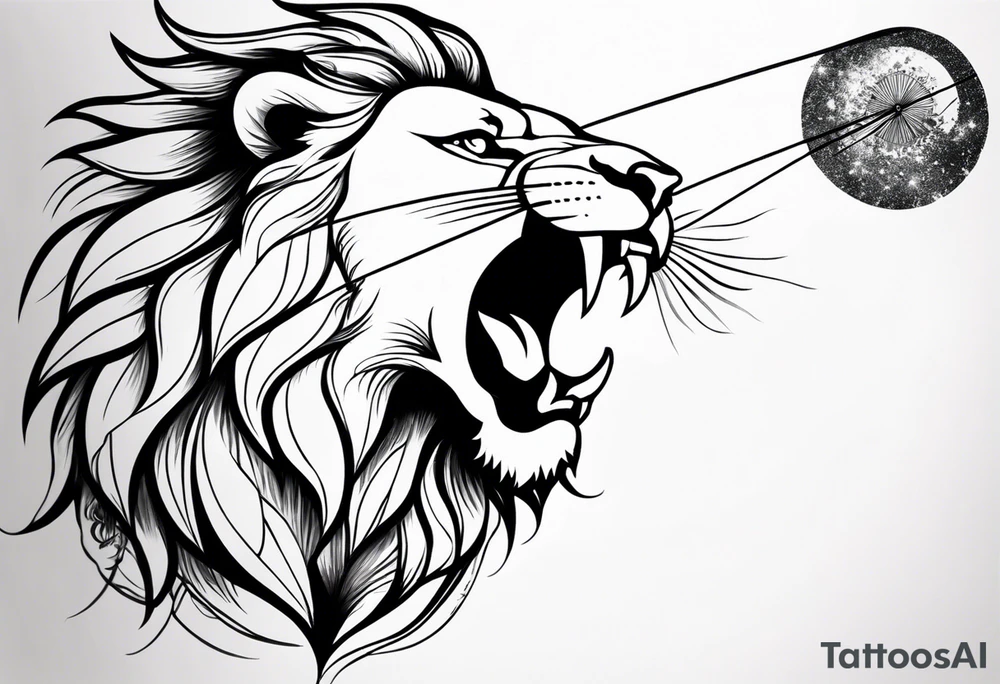 combine a lion, flying kite, and sun burst or light burst into a large tattoo for the shoulder and arm tattoo idea
