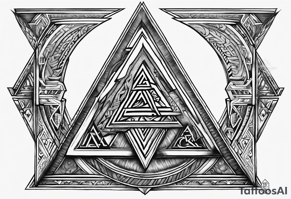 Valhalla steps Valknut sword tattoo idea