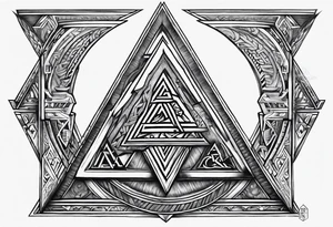 Valhalla steps Valknut sword tattoo idea