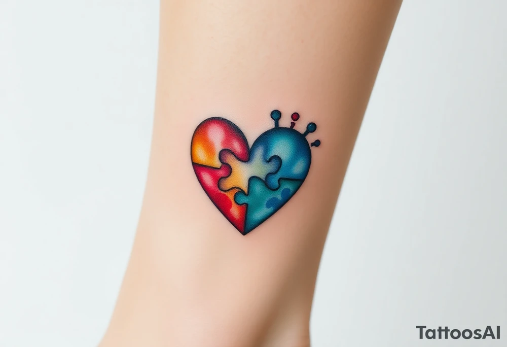 autism heart puzzle shape symbol tattoo idea