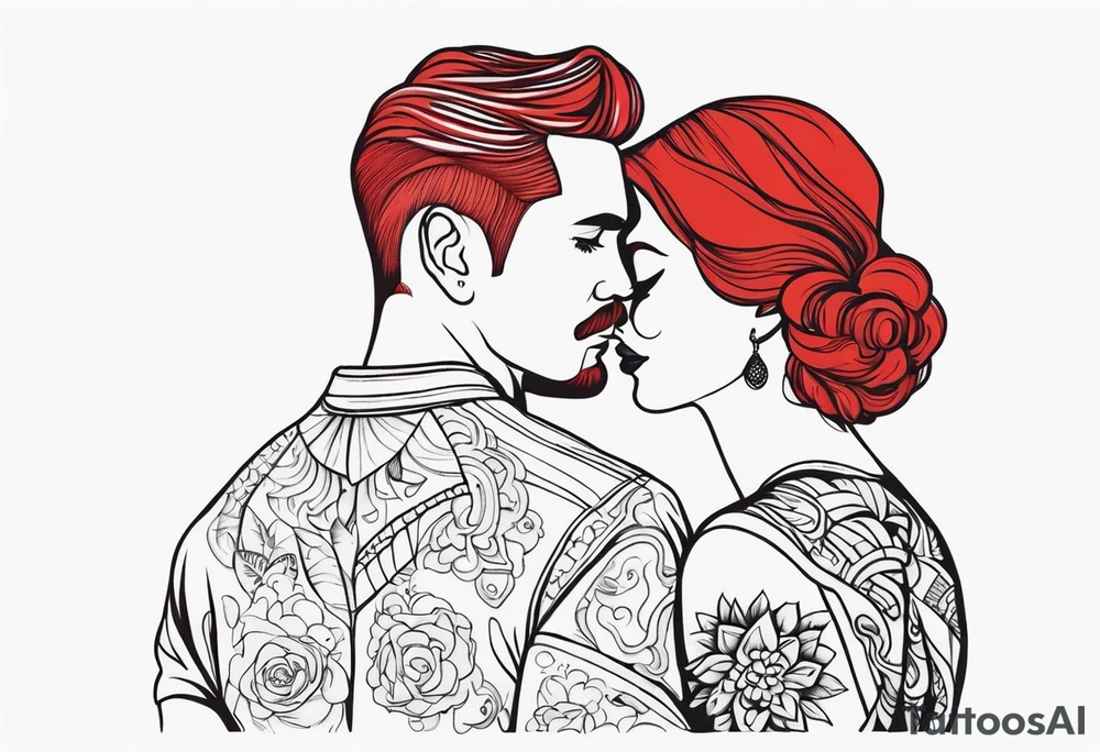 Couple's tattoos red head and mexican tattoo idea