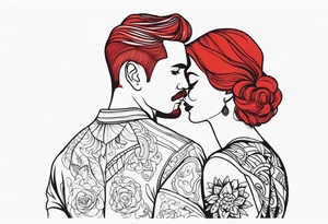 Couple's tattoos red head and mexican tattoo idea