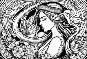 Snakes and doves tattoo idea