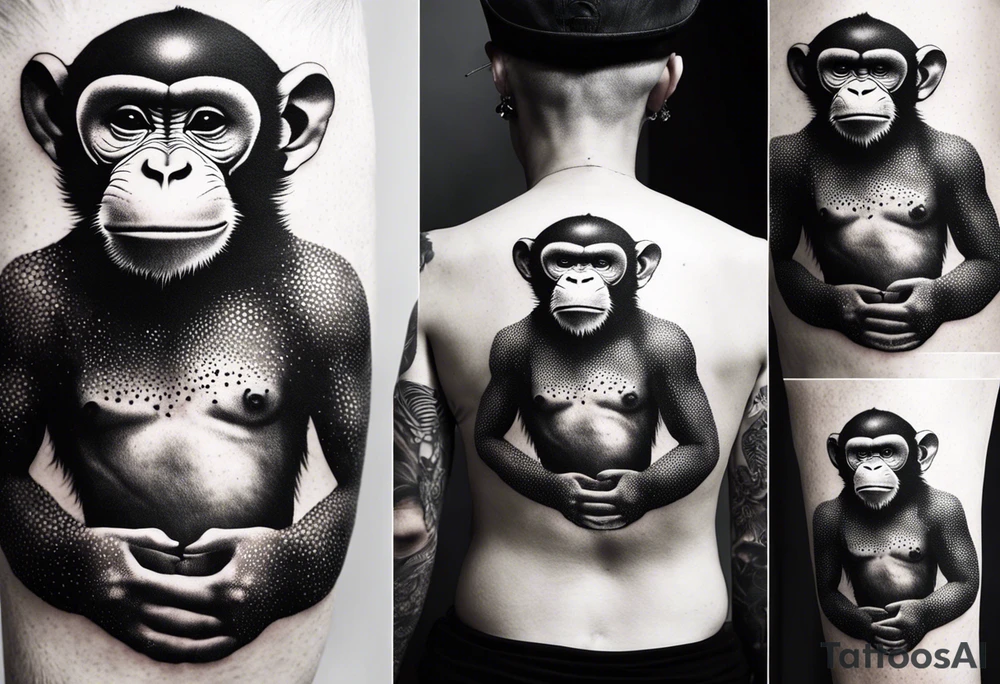 aggressive monkey on torso tattoo tattoo idea