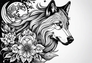 Cheval et loup tattoo idea