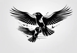 4 ravens flying tattoo idea