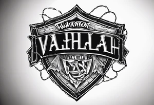 Wounded warrior valhalla shield barb wire tattoo idea