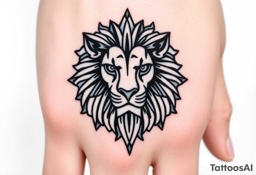 Lion made of gears tattoo idea