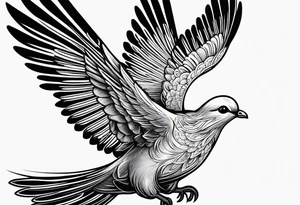 Dove in rays of light tattoo idea