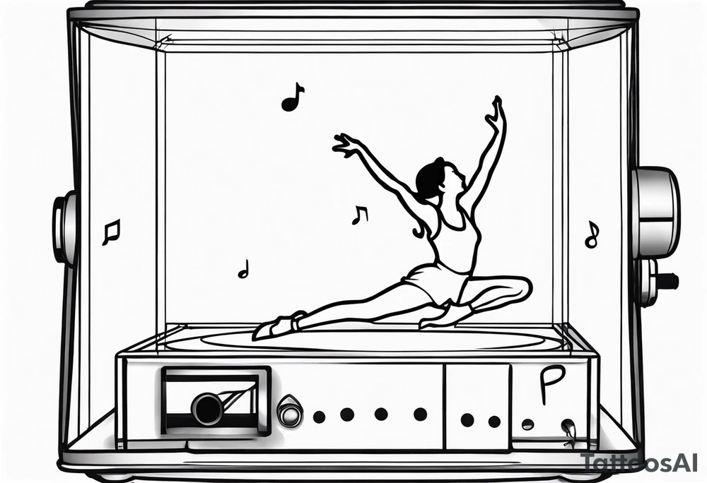 music box with a floating ballerina tattoo idea