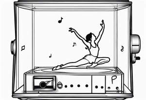 music box with a floating ballerina tattoo idea