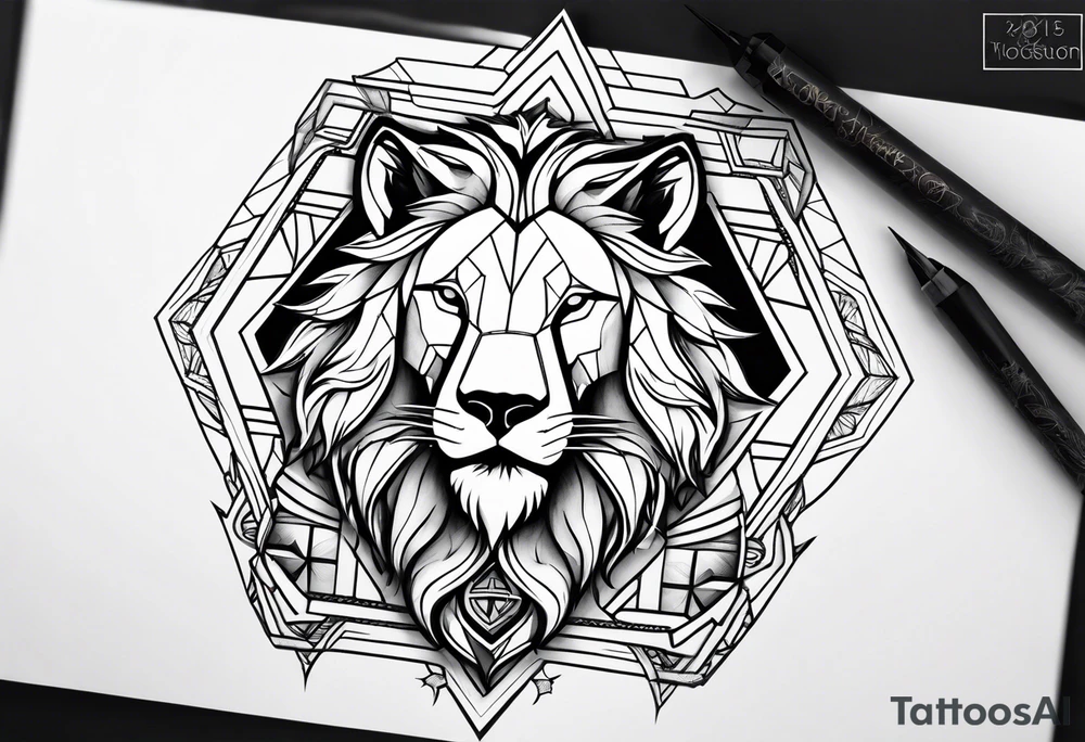 Lion,  wolf,  and phoenix tattoo idea