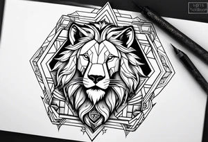 Lion,  wolf,  and phoenix tattoo idea