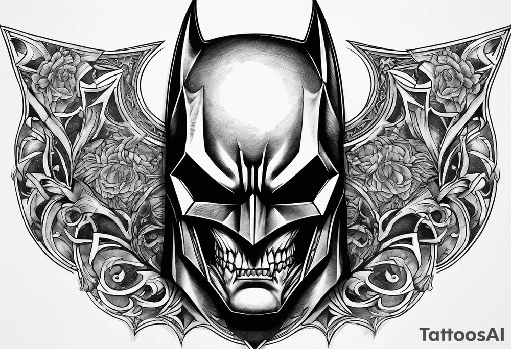 batman skull tattoo idea